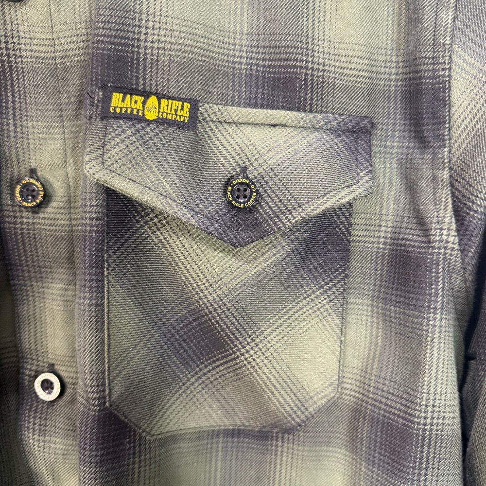 Dixxon Flannel x Black Rifle Coffee Fireside Green Plaid Shirt Men’s M - Picture 3 of 5